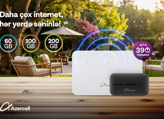Azercell-dən &ldquo;MiFi&rdquo; və &ldquo;Wi-Fi&rdquo; cihazları ilə istənilən yerdə onlayn ol!
