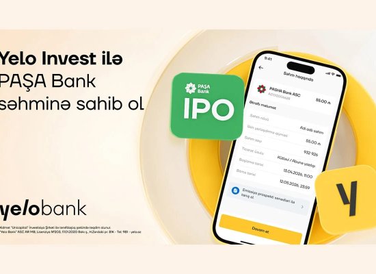 "Yelo Invest" ilə "Paşa Bank"ın səhmdarı ol