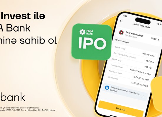 Yelo Invest ilə PAŞA Bank-ın səhmdarı ol
