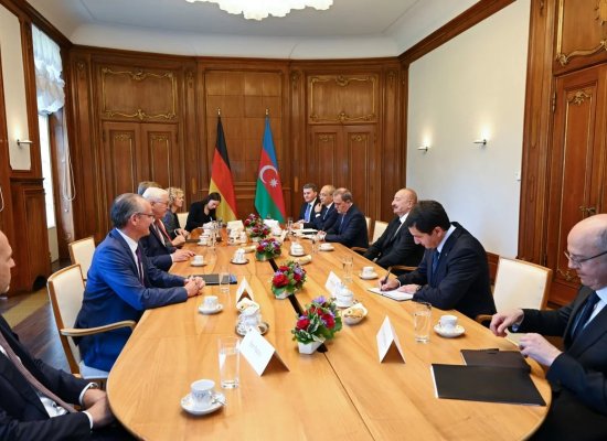 Azərbaycan və Almaniya prezidentlərinin geniş tərkibdə görüşü olub