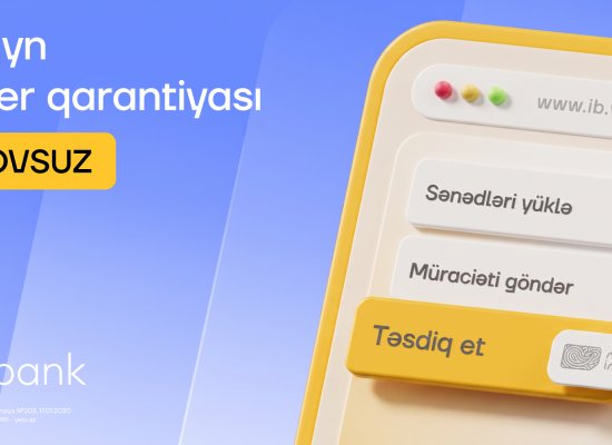 Yelo İnternet Bankçılıqda növbəti yenilik: Girovsuz tender qarantiyası!
