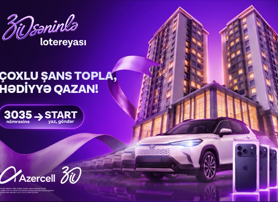 Azercell-in yubiley lotereyasında Fakturasız xətt abunəçiləri üçün hər həftə 7 iPhone və bir Toyota Corolla Cross uduşa çıxarılır!