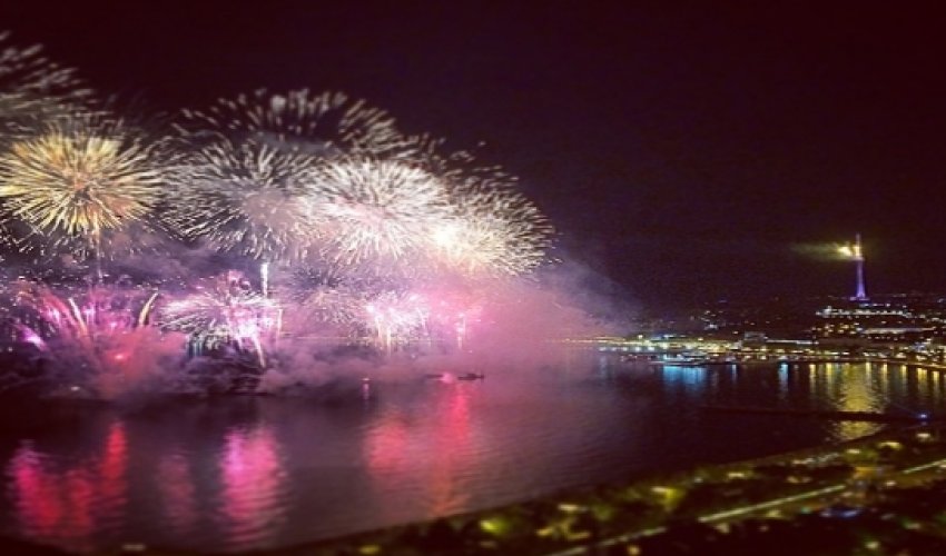 Spectacular firework display marks One Year To Go until Baku 2015