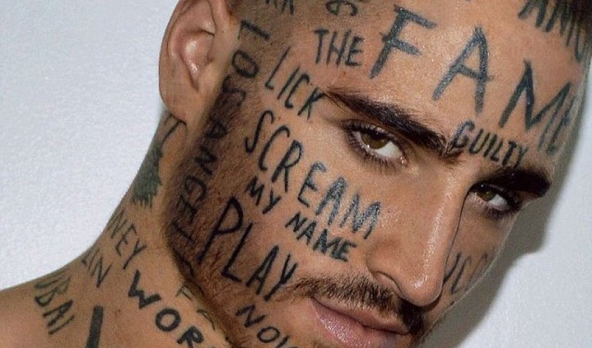 Model hopes word face tattoos will make him the most famous man - PHOTO+VIDEO