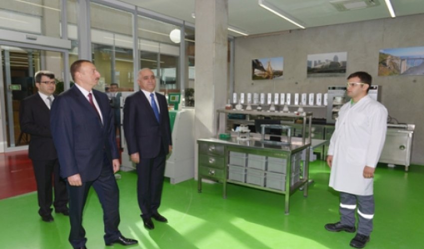 President Aliyev attends opening of cement plant