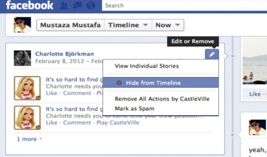 The Facebook HIDE button