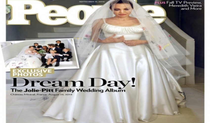 Jolie's wedding dress revealed on the cover of People Magazine