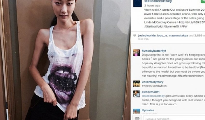 Skeleton-chic model as hundreds of fans are 'disgusted' by designer's Instagram snap - VIDEO