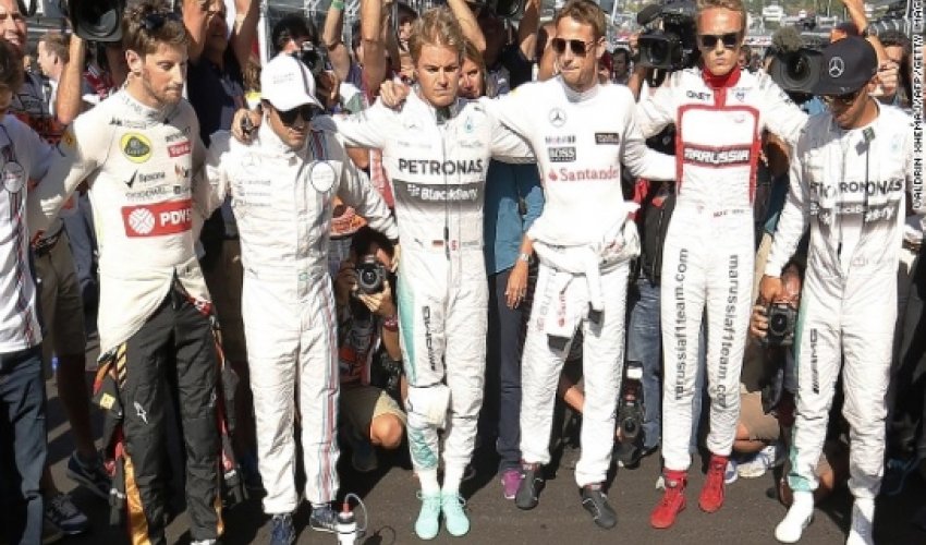 Historic win for Mercedes in Russia overshadowed by Bianchi tribute Historic win for Mercedes in Russia overshadowed by Bianchi tribute