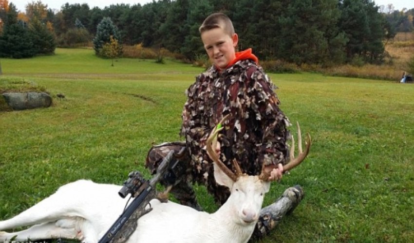 Boy, 11, shoots dead extremely rare albino deer - PHOTO Boy, 11, shoots dead extremely rare albino deer - PHOTO