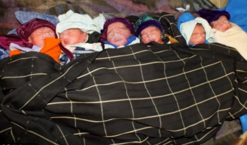 Pakistani mother gives birth to healthy sextuplet siblings.