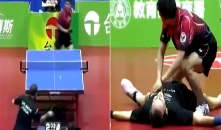 Surely the most hilarious and bizarre table tennis match ever