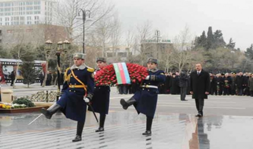 President Aliyev visits Khojaly memorial in Baku President Aliyev visits Khojaly memorial in Baku