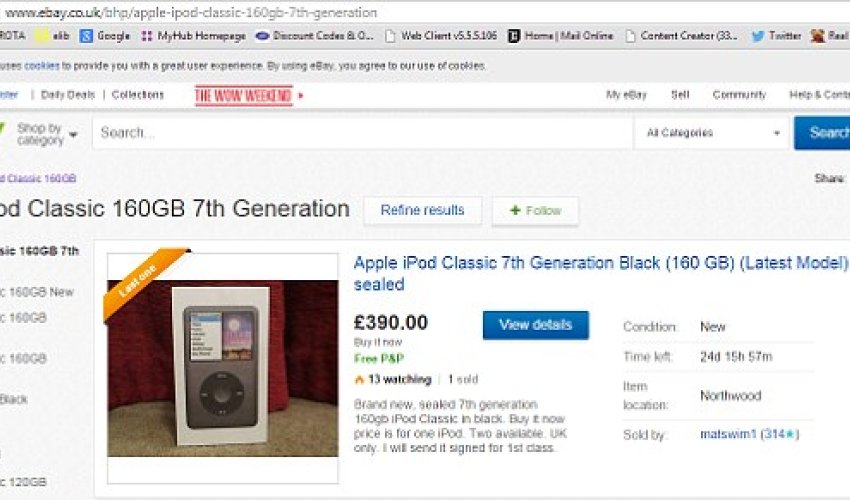 Music fans pay up to four times original price for discontinued iPod Classic
