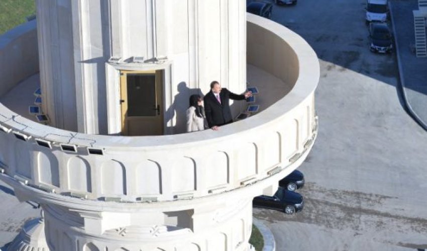 Aliyev, on his birthday, visits Azerbaijan’s largest mosque