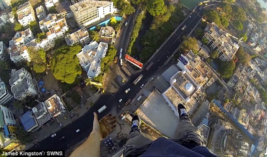 Terrifying footage of a British daredevil