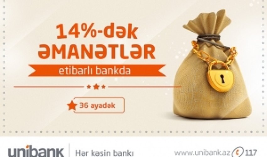 “Unibank” depozitlər üzrə faizləri artırıb “Unibank” depozitlər üzrə faizləri artırıb