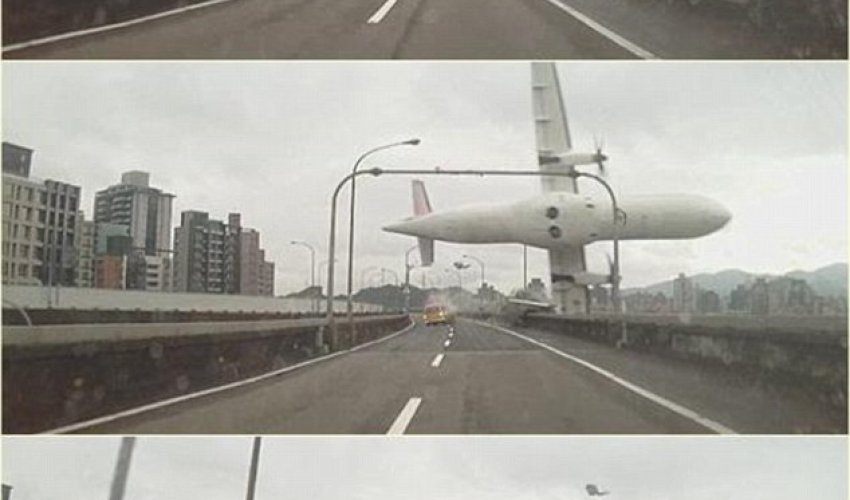 Passenger jet carrying 58 people clips the side of a bridge