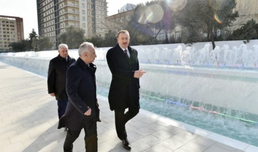 Prezident fəvvarə və şəlalələr kompleksi ilə tanış oldu