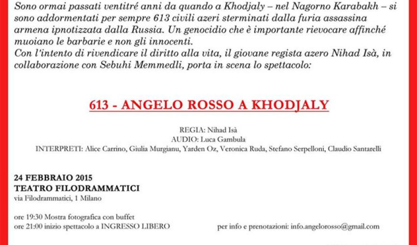 Milan teatrında Xocalı faciəsinə həsr olunmuş tamaşa