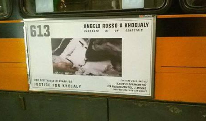 Milan avtobuslarında Xocalı kampaniyası - FOTOLAR