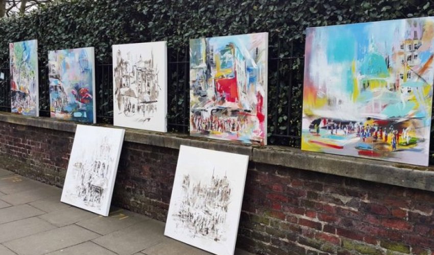 Açıq səma altında rəsm sərgisi  - REPORTAJ