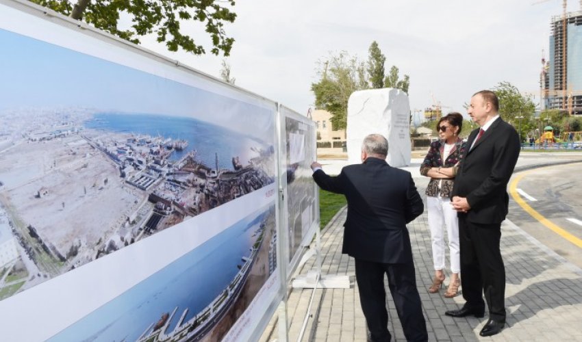 İlham Əliyev Bakıda dənizkənarı yolun açılışında iştirak etdi