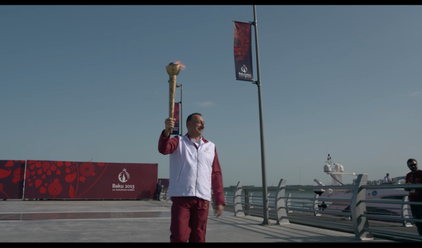 Baku 2015 Flame arrives in Azerbaijani capital