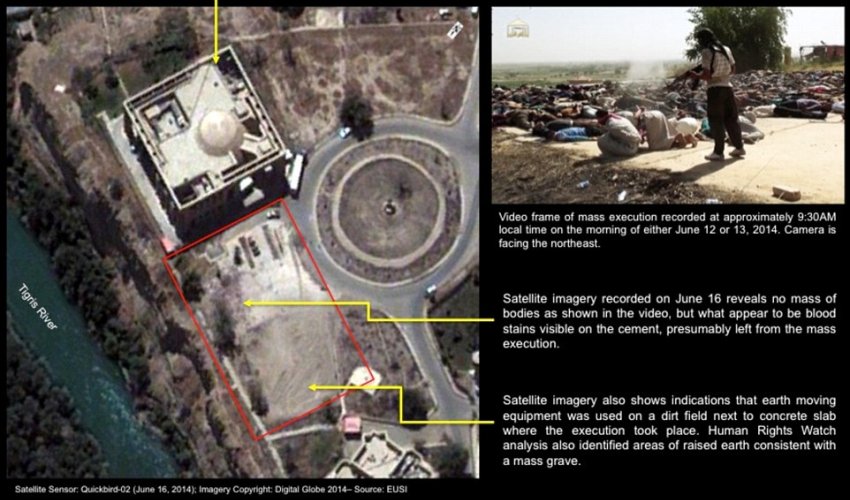 The ISIS massacre of 770 in Iraq that was so bloody it could be seen from space The ISIS massacre of 770 in Iraq that was so bloody it could be seen from space