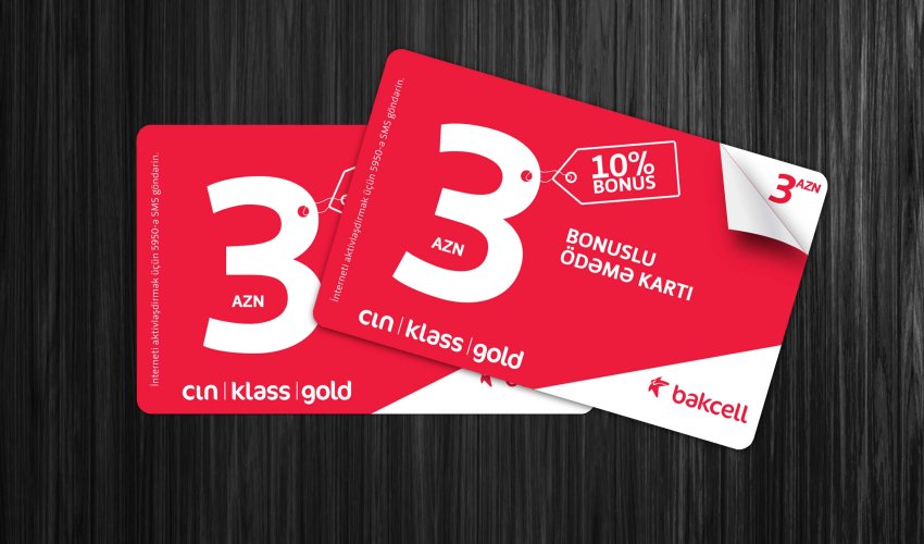 Bakcell 10% bonuslu 3 AZN nominallı ödəmə kartlarını təqdim edir Bakcell 10% bonuslu 3 AZN nominallı ödəmə kartlarını təqdim edir