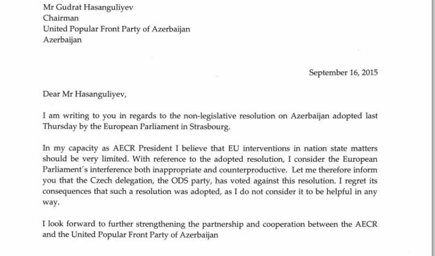 “Avropa Parlamentinin qətnaməsini yersiz və səmərəsiz hesab edirəm”