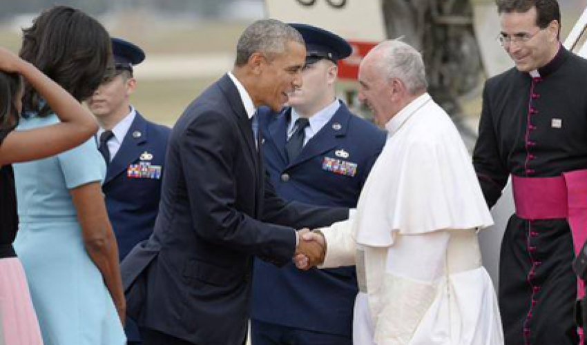 Papanın ABŞ səfəri başladı - FOTO
