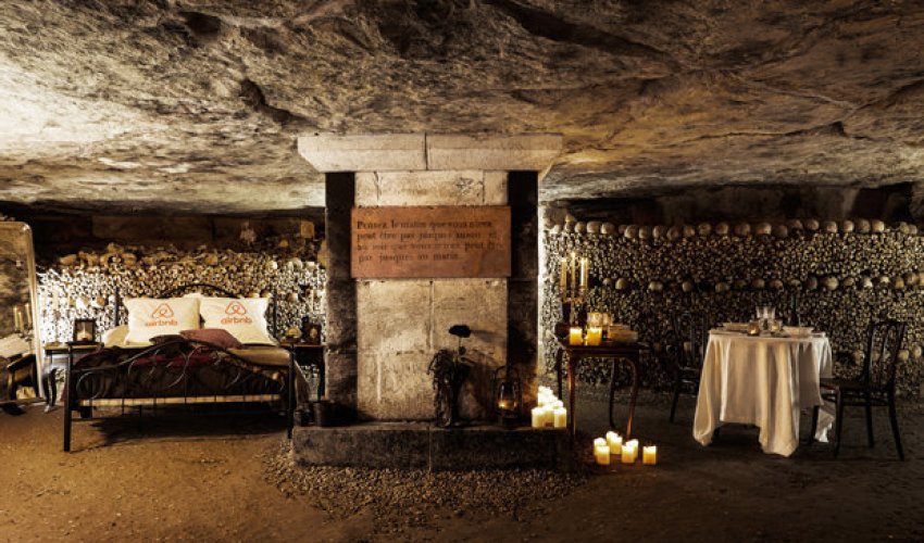 Would you sleep in an underground graveyard hotel?