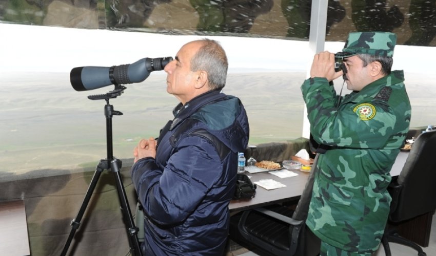 Dövlət Sərhəd Xidmətinin döyüş hazırlığı yoxlanıldı - Fotolar