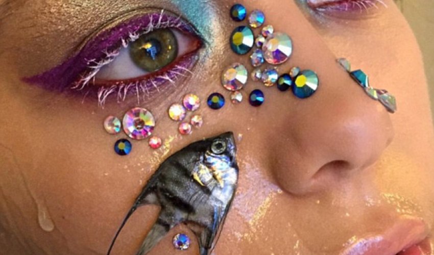 Russian makeup artist sparks outrage after using DEAD fish on models' faces