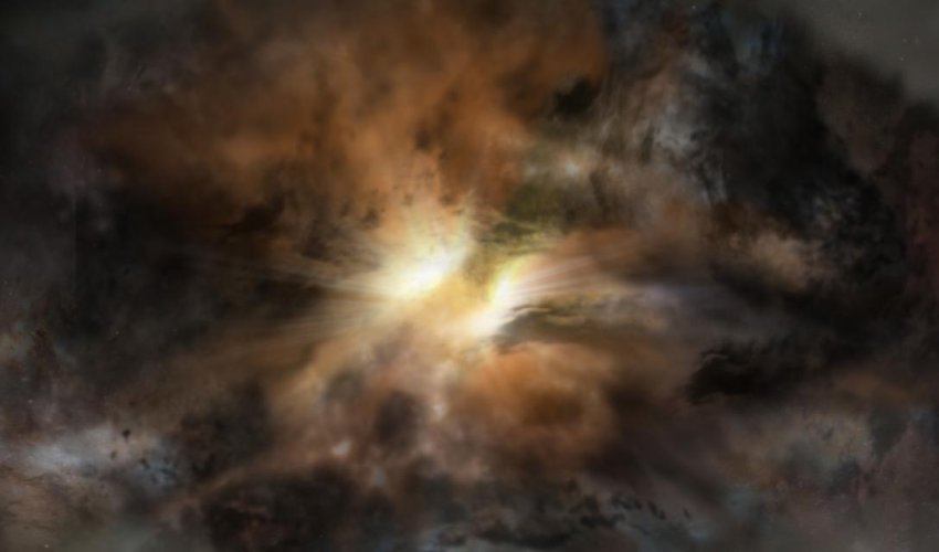 The brightest known galaxy is tearing itself apart