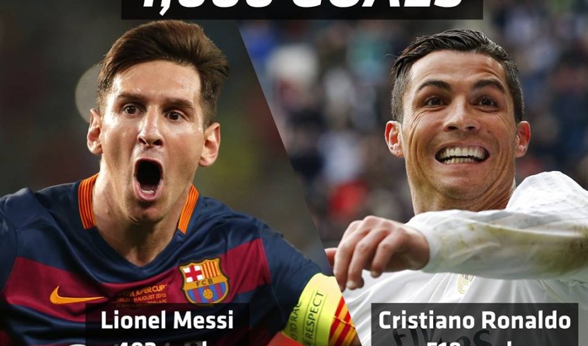 1,000 career goals between ‘superhuman’ Lionel Messi and Cristiano Ronaldo