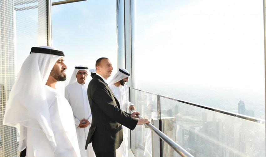 President Aliyev visits Burj Khalifa in Dubai