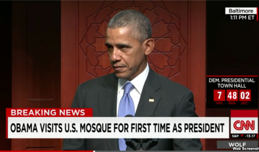 Obama məsciddə çıxış etdi