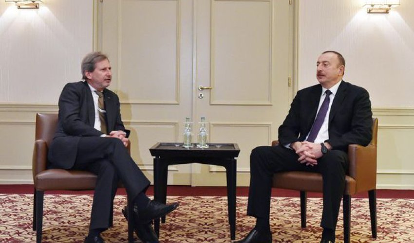 Prezident Avropa İttifaqının komissarı ilə danışıqlarda - FOTOLAR