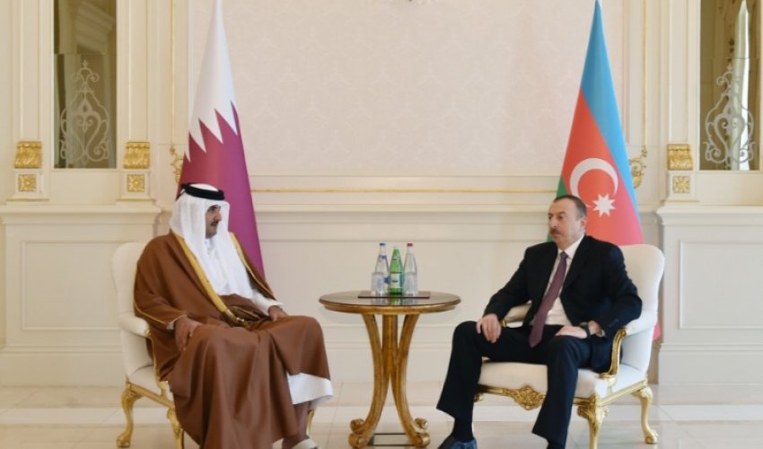 Azərbaycan prezidenti ilə Qətər əmirinin təkbətək görüşü oldu