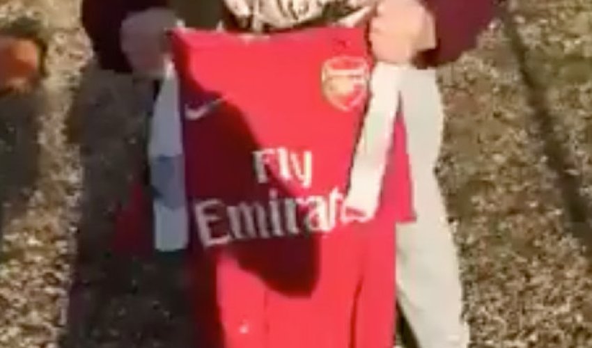 Fan burns Arsenal shirt and calls for Arsene Wenger sacking