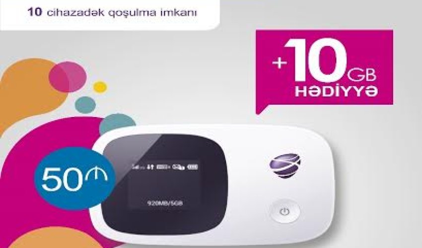 Azercell-dən abunəçilərinə 10 GB internet hədiyyə Azercell-dən abunəçilərinə 10 GB internet hədiyyə