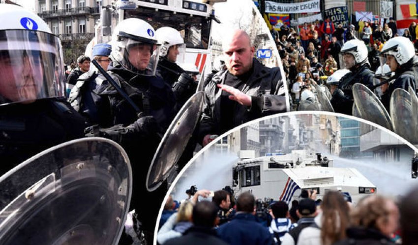 Brussels in turmoil as riot police clash with far right protestors