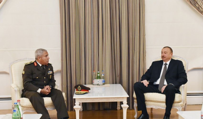 İlham Əliyev Misir Müdafiə Nazirliyi Sərhəd Qoşunlarının Komandanını qəbul etdi