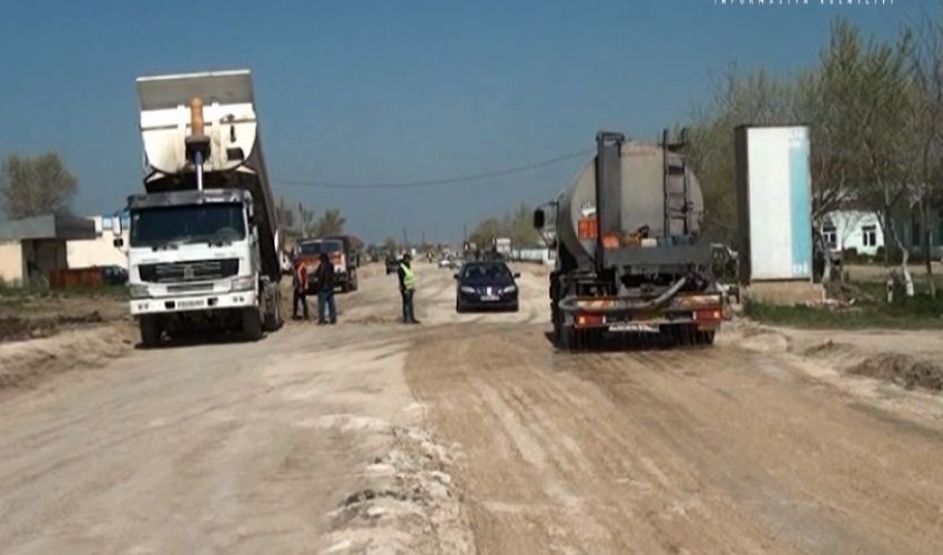 Salyan-Şirvan yolu yenidən bərpa edilir - Fotolar Salyan-Şirvan yolu yenidən bərpa edilir - Fotolar