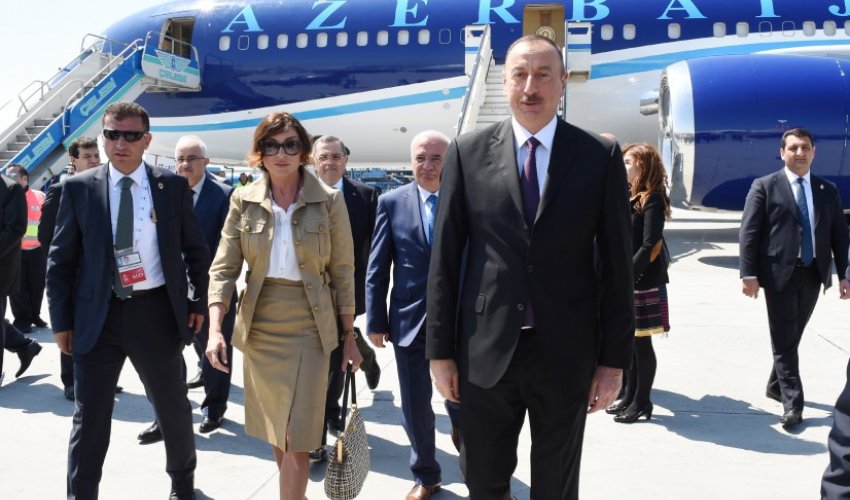  Ilham Aliyev arrived in Istanbul on a working visit