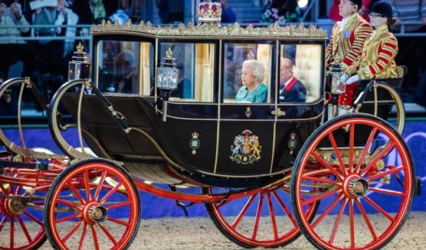 Azerbaijan is represented by acrobatic horse-riders at the Queen's 90th birthday celebrations