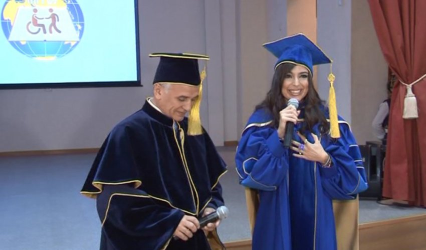 Leyla Aliyeva was awarded the diploma of Honorary Professor of Moscow State University of Humanities and Economics