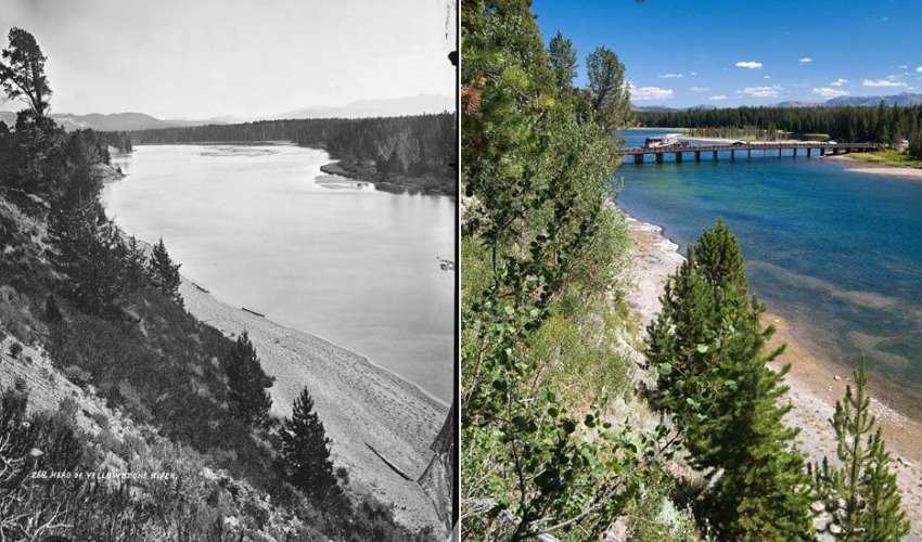 Yellowstone National Park in 1871 and today